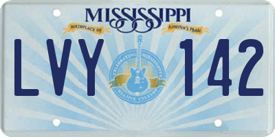 MS license plate LVY142