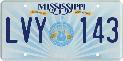 MS license plate LVY143