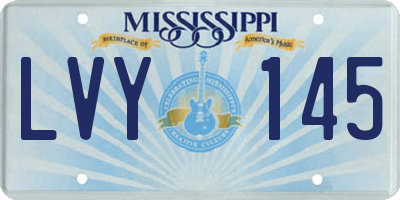 MS license plate LVY145