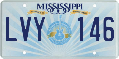 MS license plate LVY146