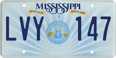 MS license plate LVY147