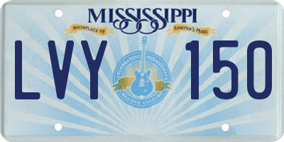 MS license plate LVY150