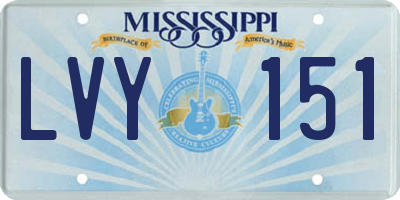 MS license plate LVY151
