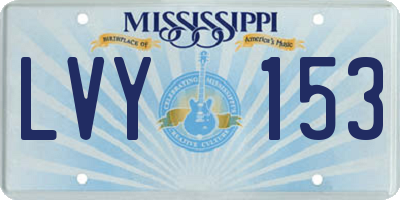 MS license plate LVY153