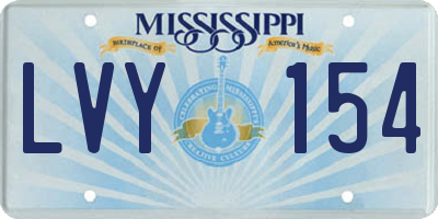 MS license plate LVY154