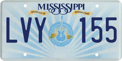 MS license plate LVY155
