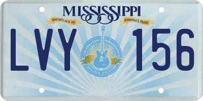 MS license plate LVY156