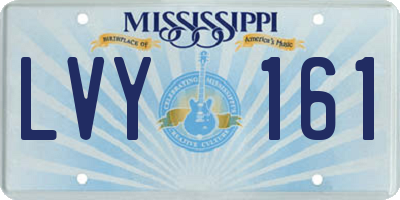 MS license plate LVY161