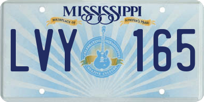 MS license plate LVY165