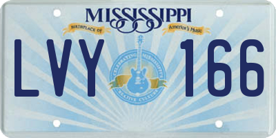 MS license plate LVY166