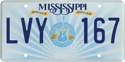 MS license plate LVY167