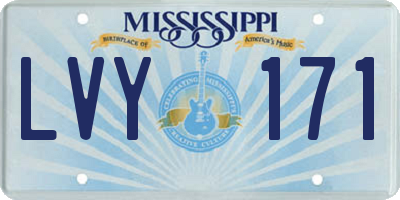 MS license plate LVY171