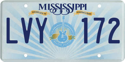 MS license plate LVY172