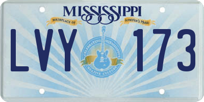 MS license plate LVY173