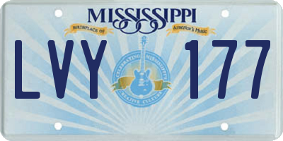 MS license plate LVY177