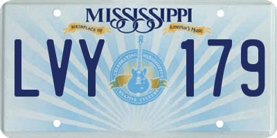 MS license plate LVY179