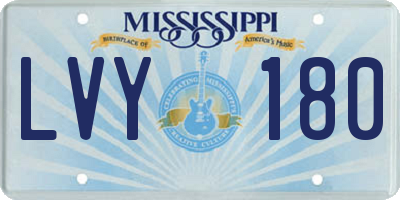 MS license plate LVY180