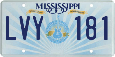 MS license plate LVY181