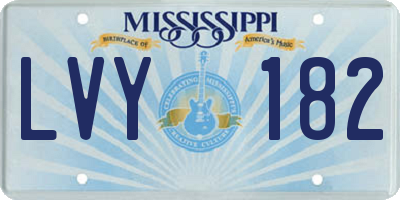 MS license plate LVY182