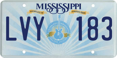 MS license plate LVY183