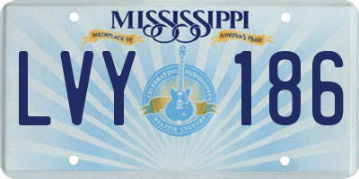 MS license plate LVY186