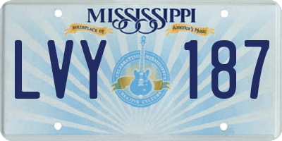 MS license plate LVY187