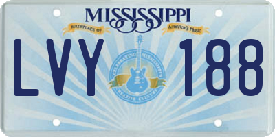 MS license plate LVY188