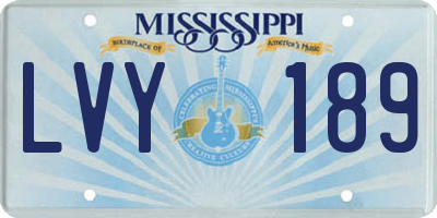 MS license plate LVY189