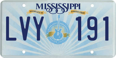 MS license plate LVY191