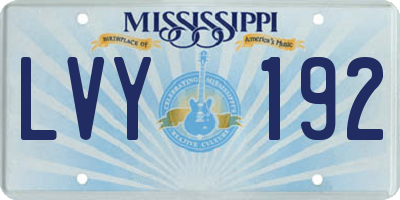 MS license plate LVY192