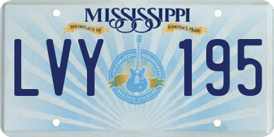MS license plate LVY195