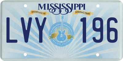 MS license plate LVY196