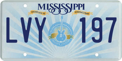 MS license plate LVY197
