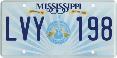 MS license plate LVY198