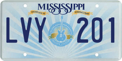 MS license plate LVY201