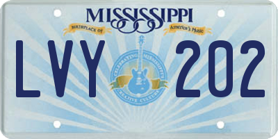 MS license plate LVY202