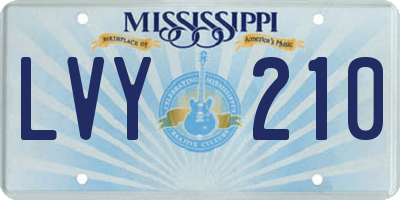 MS license plate LVY210