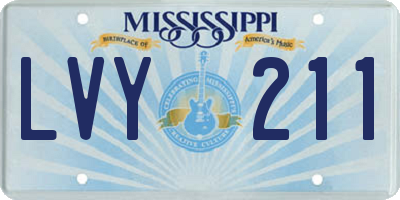 MS license plate LVY211