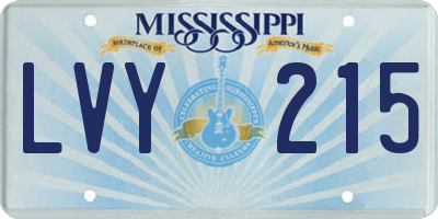 MS license plate LVY215