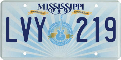 MS license plate LVY219