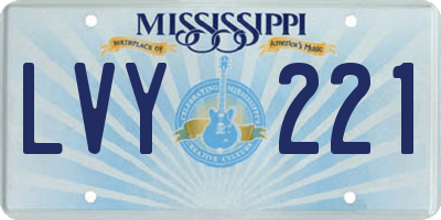MS license plate LVY221
