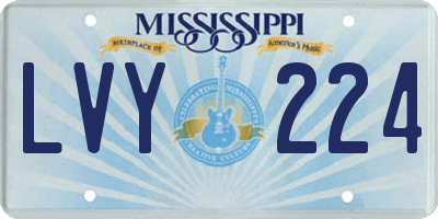 MS license plate LVY224