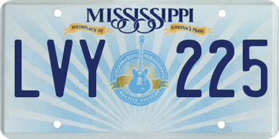 MS license plate LVY225