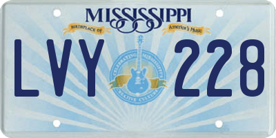 MS license plate LVY228