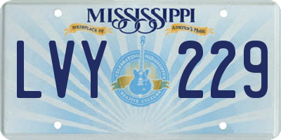 MS license plate LVY229
