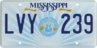 MS license plate LVY239