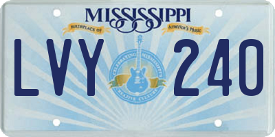 MS license plate LVY240