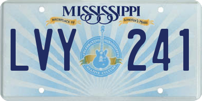MS license plate LVY241