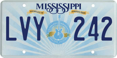 MS license plate LVY242