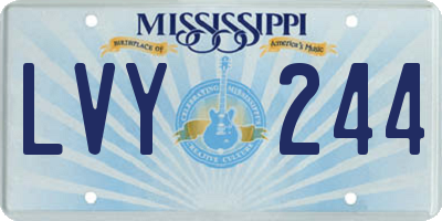 MS license plate LVY244